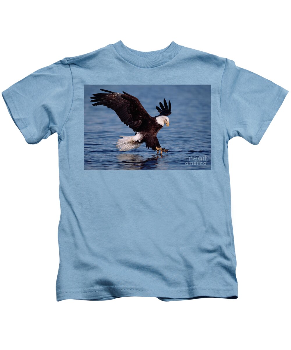 00343847 Kids T-Shirt featuring the photograph Bald Eagle Fishing, Kenai by Yva Momatiuk John Eastcott