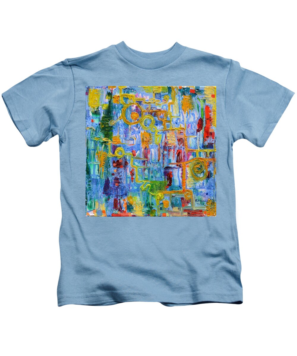 Valluzzi Kids T-Shirt featuring the painting Nonlinear by Regina Valluzzi