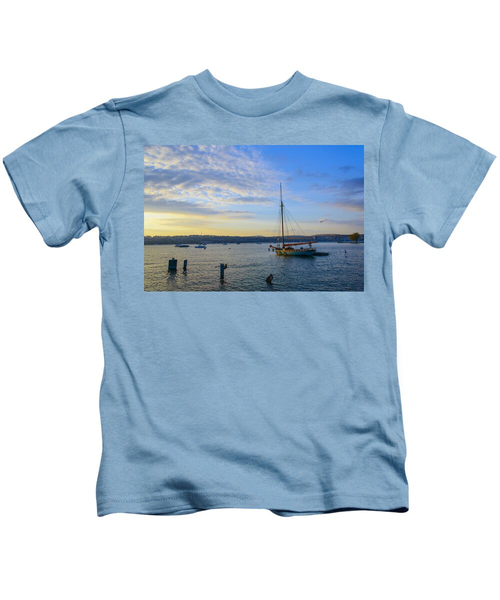 Beacon Station Kids T-Shirt featuring the photograph Beacon Sunset #2 by Theodore Jones