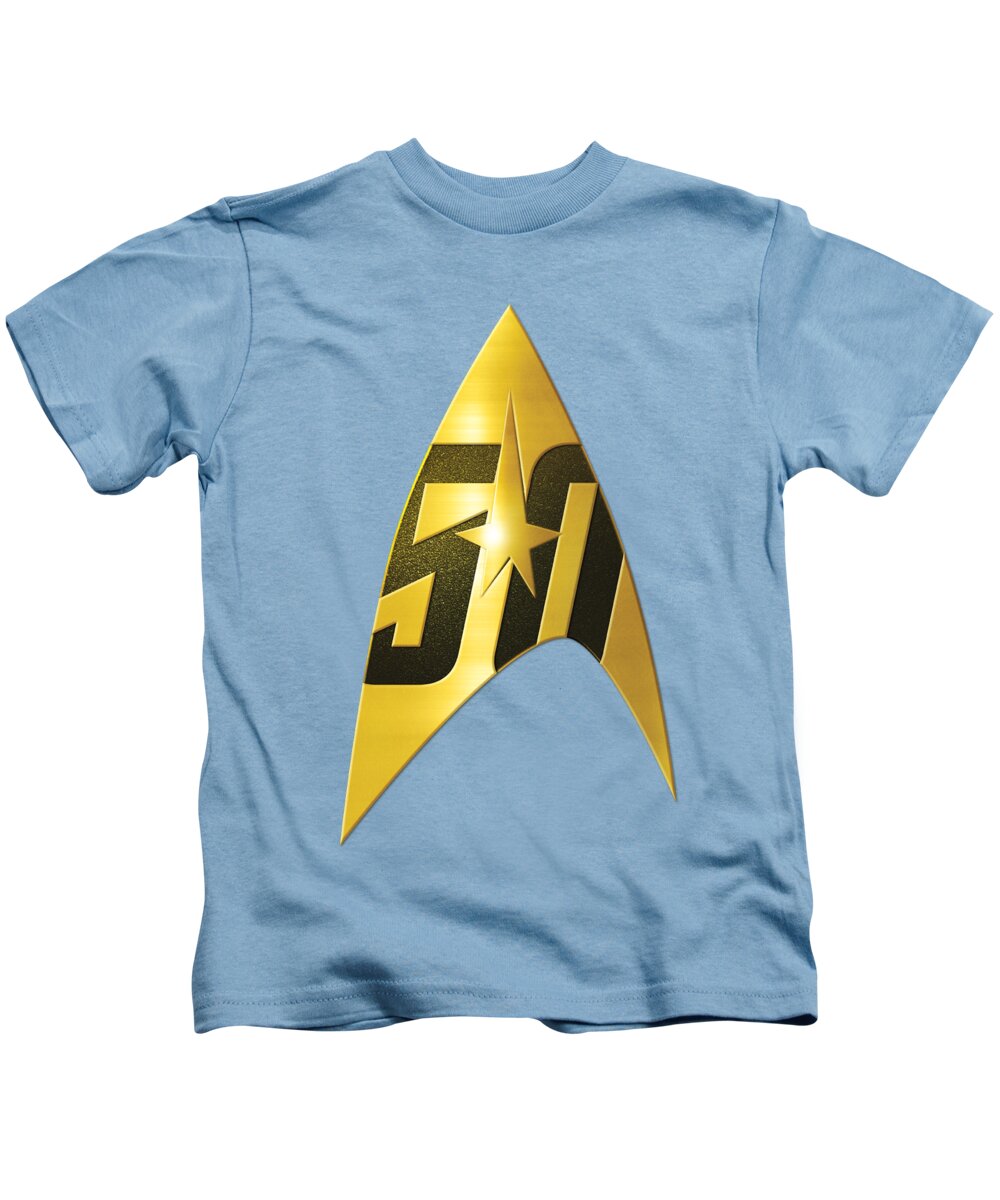  Kids T-Shirt featuring the digital art Star Trek - 50th Anniversary Delta by Brand A