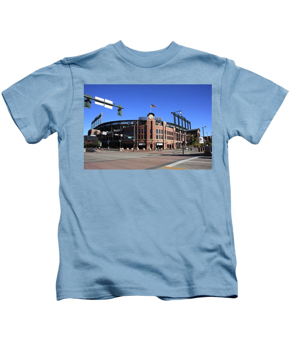 America Kids T-Shirt featuring the photograph Coors Field - Colorado Rockies #7 by Frank Romeo