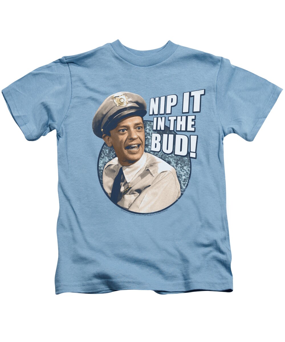 Andy Griffith Kids T-Shirt featuring the digital art Andy Griffith - Nip It by Brand A