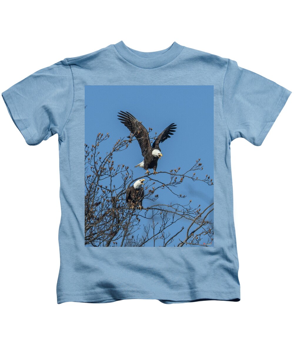 Marsh Kids T-Shirt featuring the photograph Bald Eagles Screaming DRB169 by Gerry Gantt