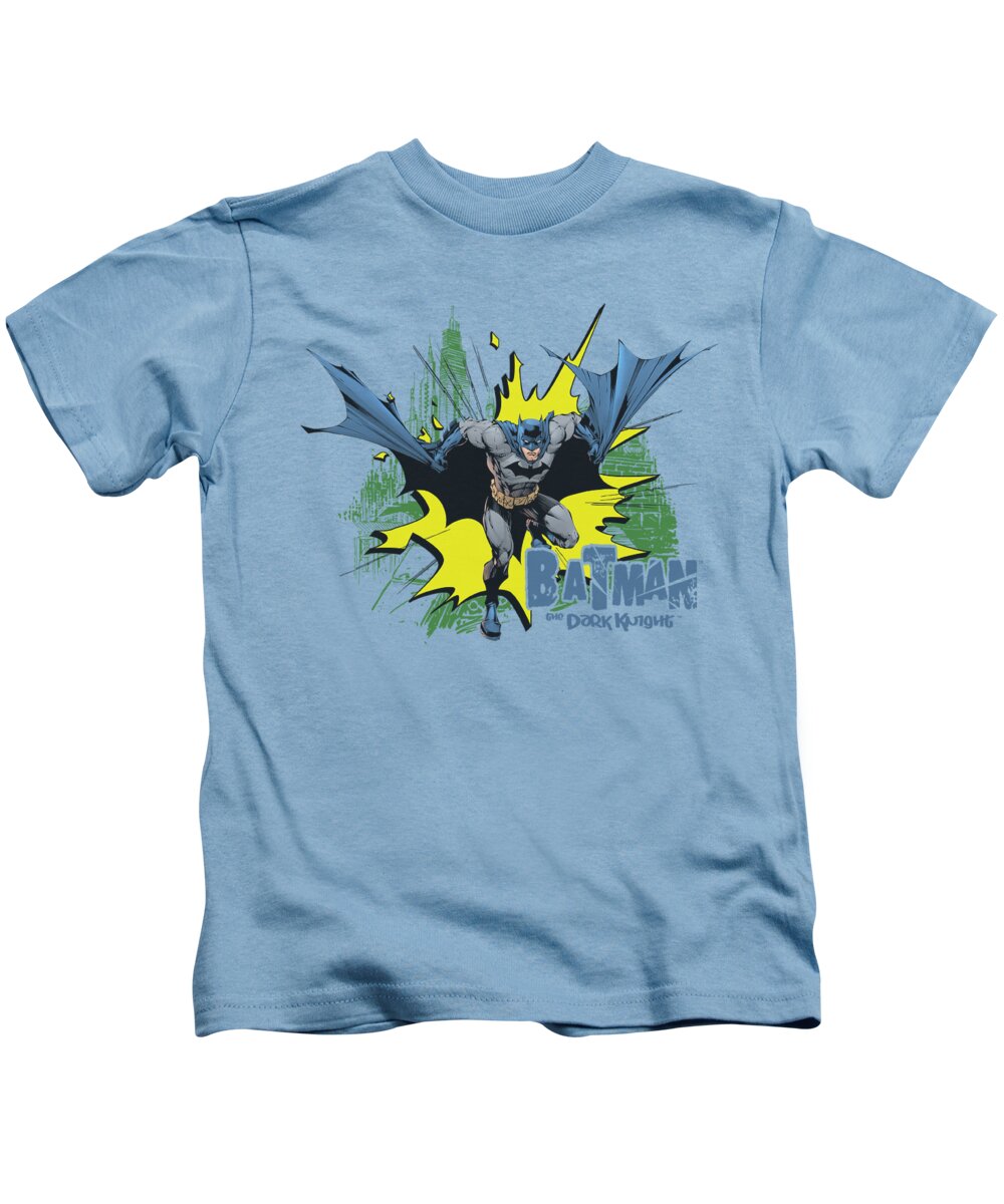Batman Kids T-Shirt featuring the digital art Batman - City Splash by Brand A