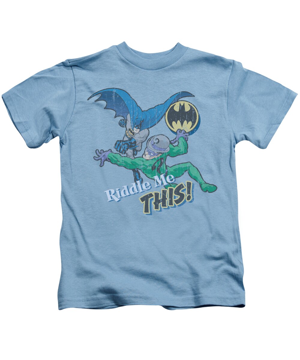 Batman Kids T-Shirt featuring the digital art Batman - Riddle Me This by Brand A
