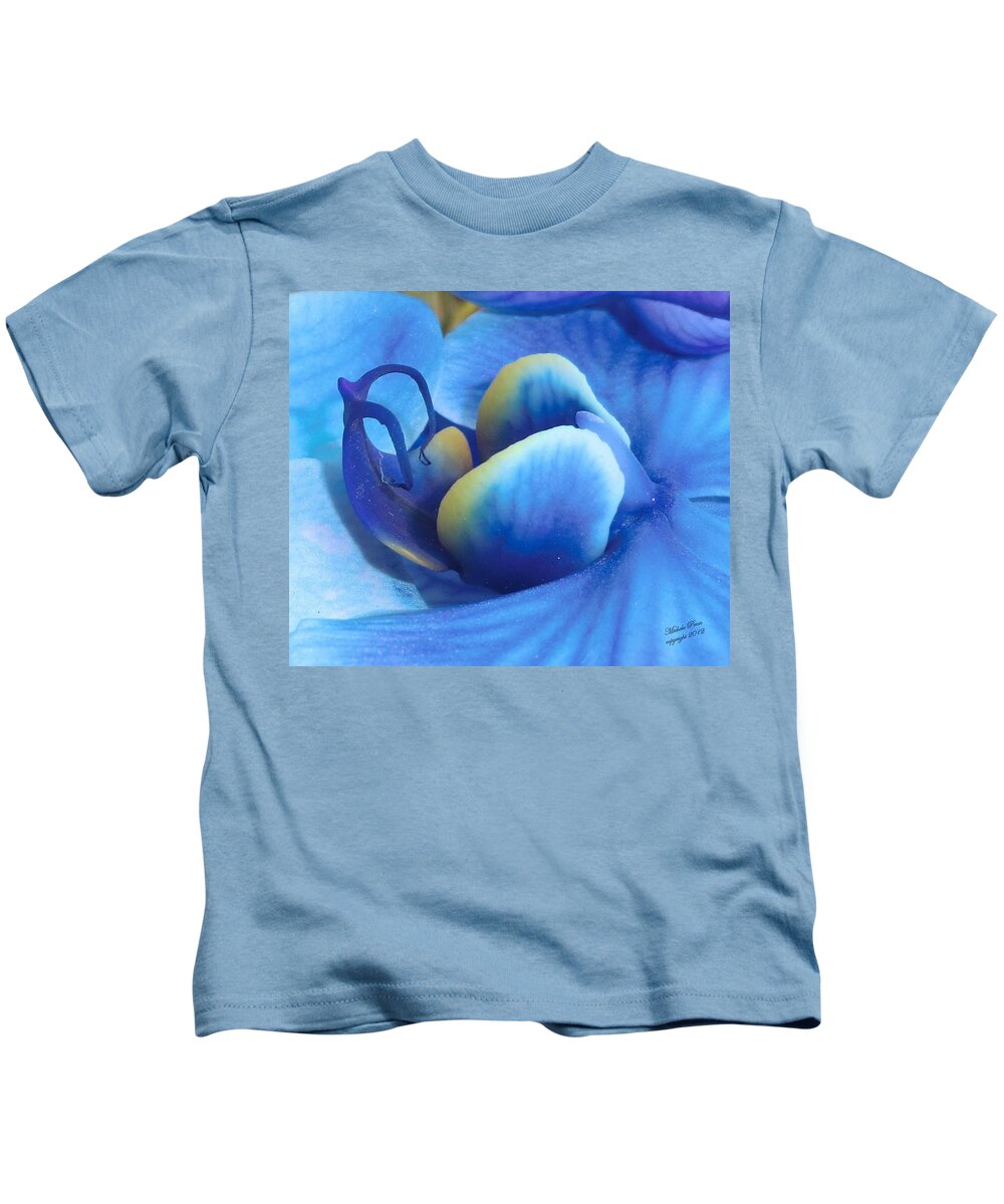 Flower Photograph Kids T-Shirt featuring the photograph Blue Oasis by Michele Penn