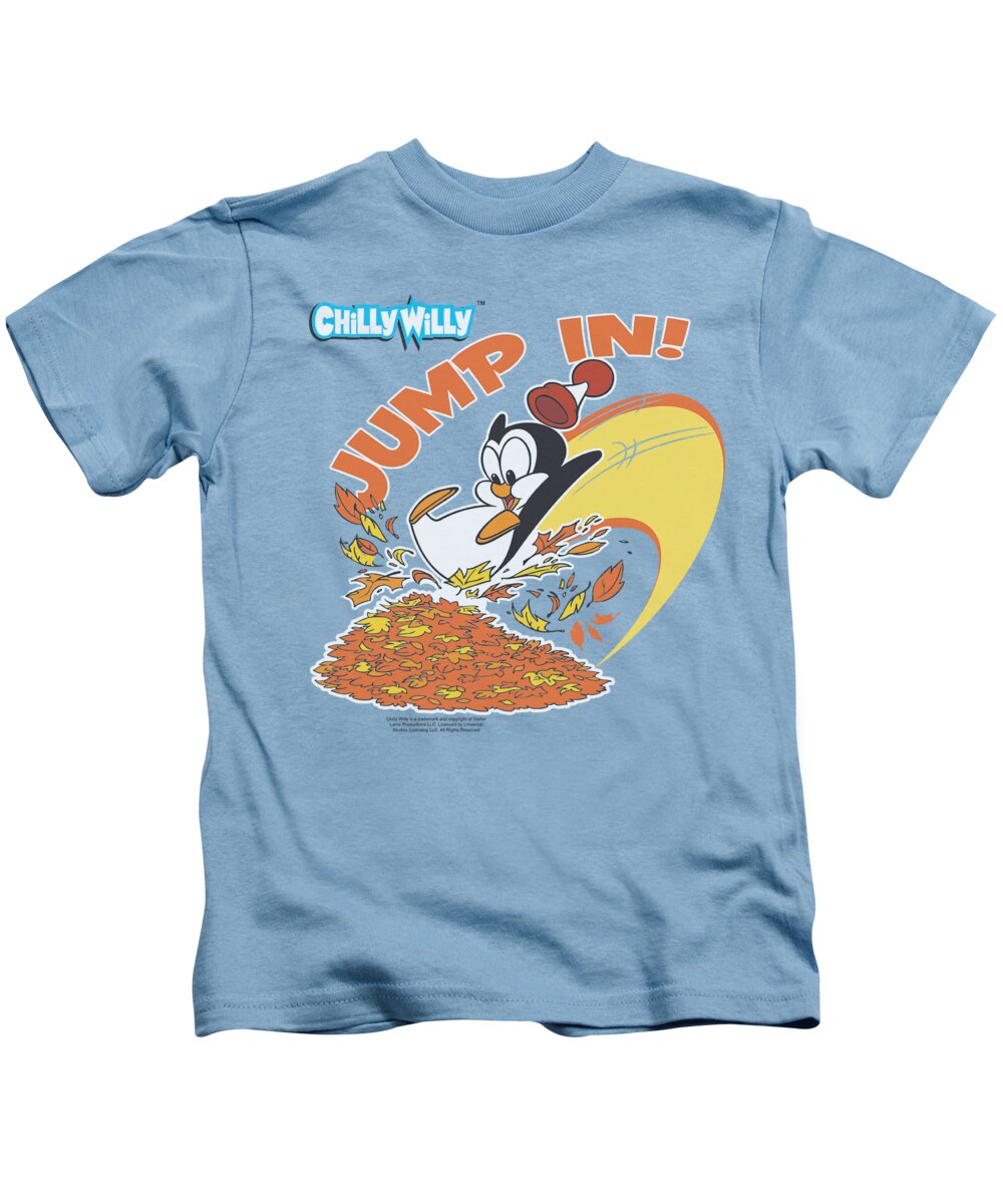 Chilly Whilly Kids T-Shirt featuring the digital art Chilly Willy - Jump In by Brand A