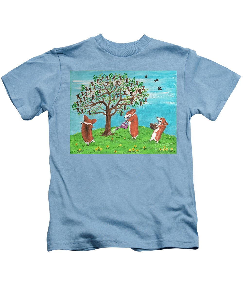 Painting Kids T-Shirt featuring the painting Cookie Tree by Margaryta Yermolayeva