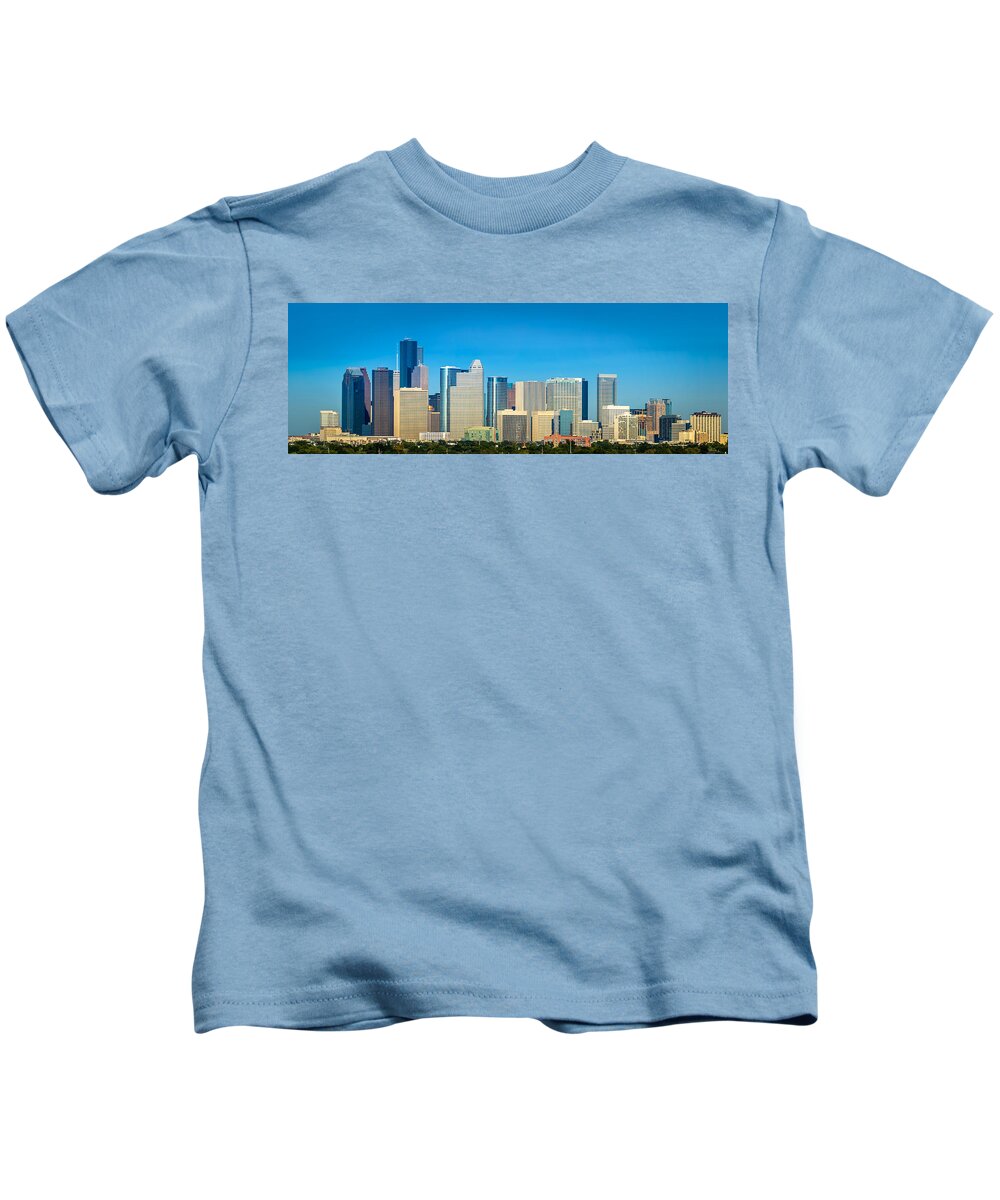 Downtown Houston Daytime Kids T-Shirt featuring the photograph Downtown Houston Daytime by David Morefield