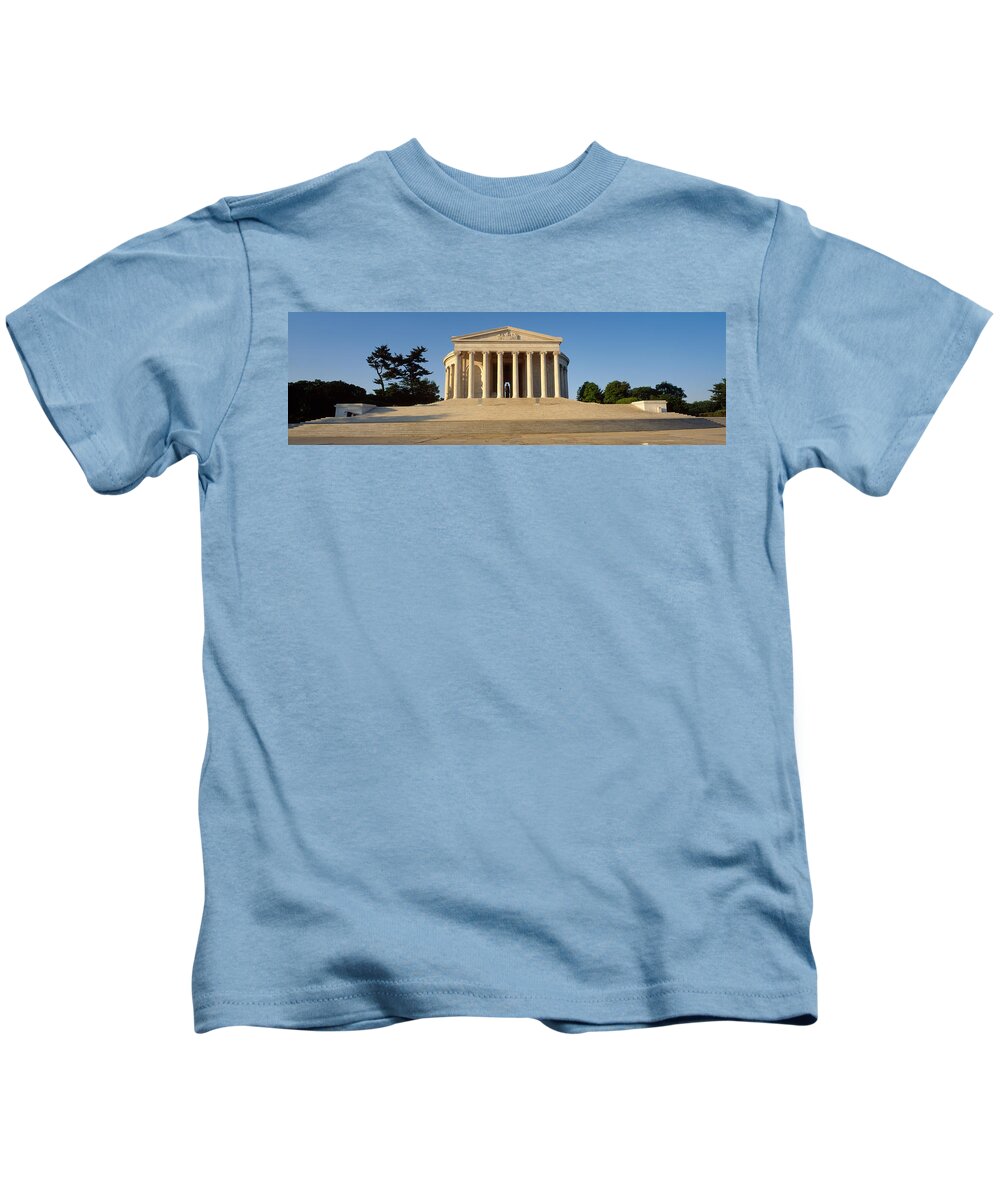 Photography Kids T-Shirt featuring the photograph Facade Of A Memorial, Jefferson by Panoramic Images