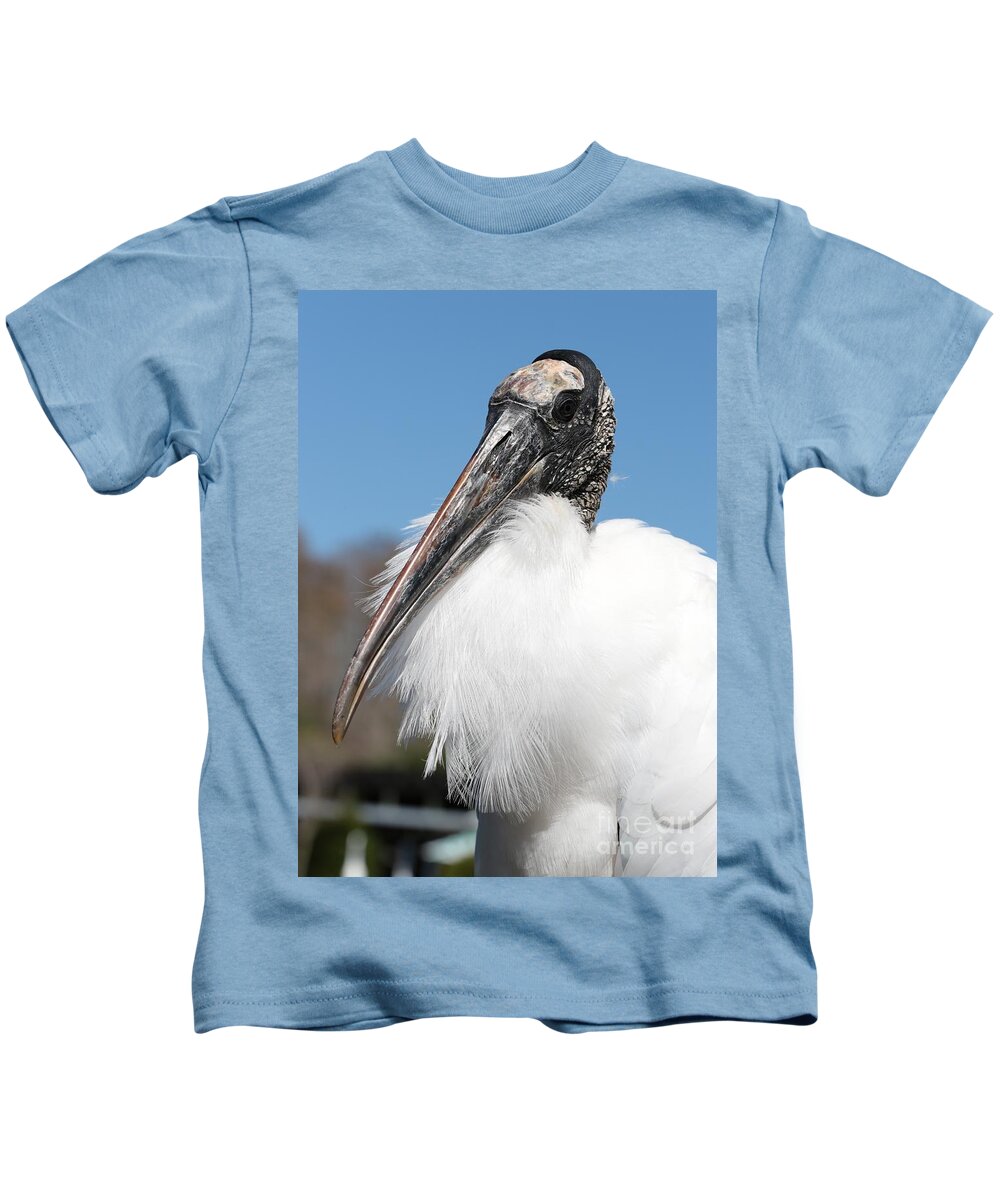 Wood Stork Kids T-Shirt featuring the photograph Fluffy Wood Stork by Carol Groenen