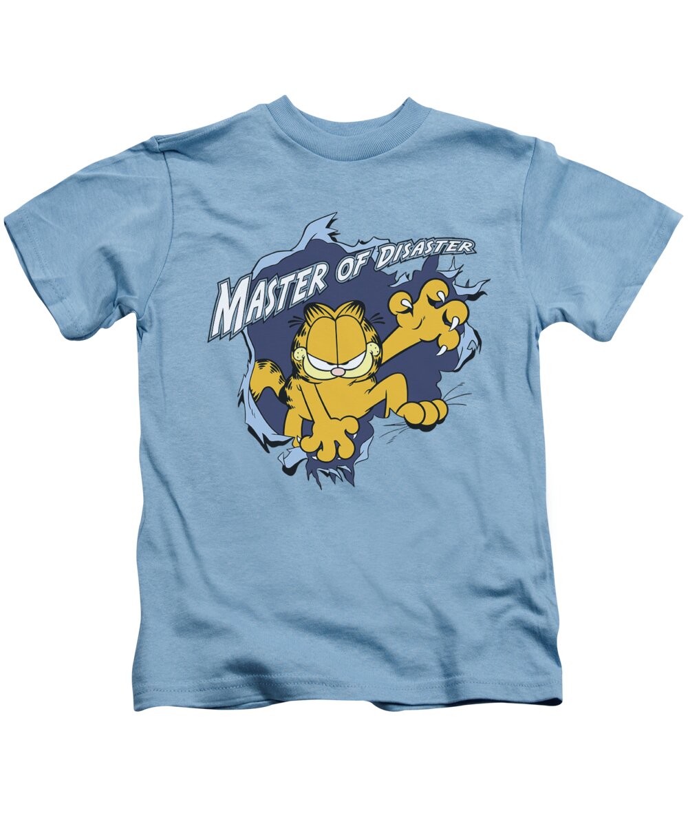 Garfield Kids T-Shirt featuring the digital art Garfield - Master Of Disaster by Brand A