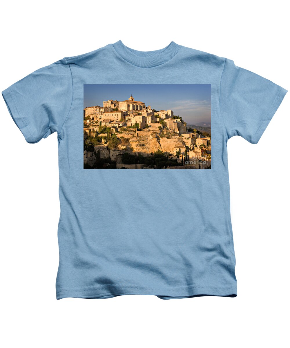 Travel Kids T-Shirt featuring the photograph Gordes by Louise Heusinkveld