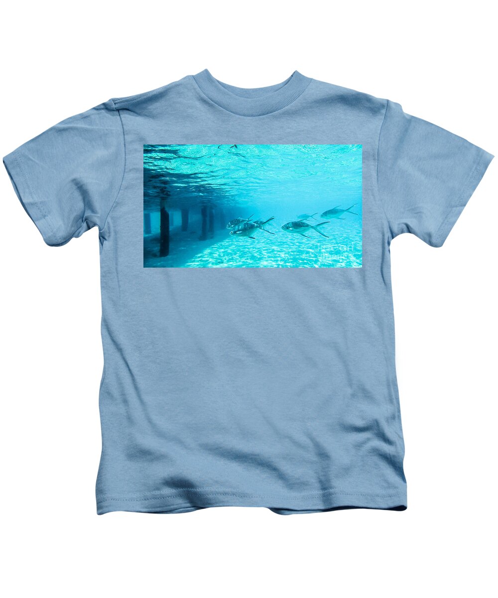 Animal Kids T-Shirt featuring the photograph In The Turquoise Water by Hannes Cmarits