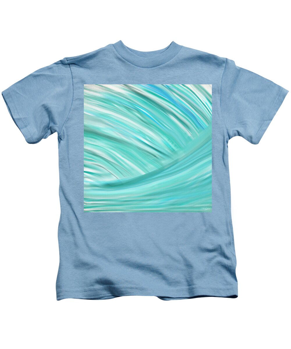 Turquoise Kids T-Shirt featuring the painting Island Time by Lourry Legarde
