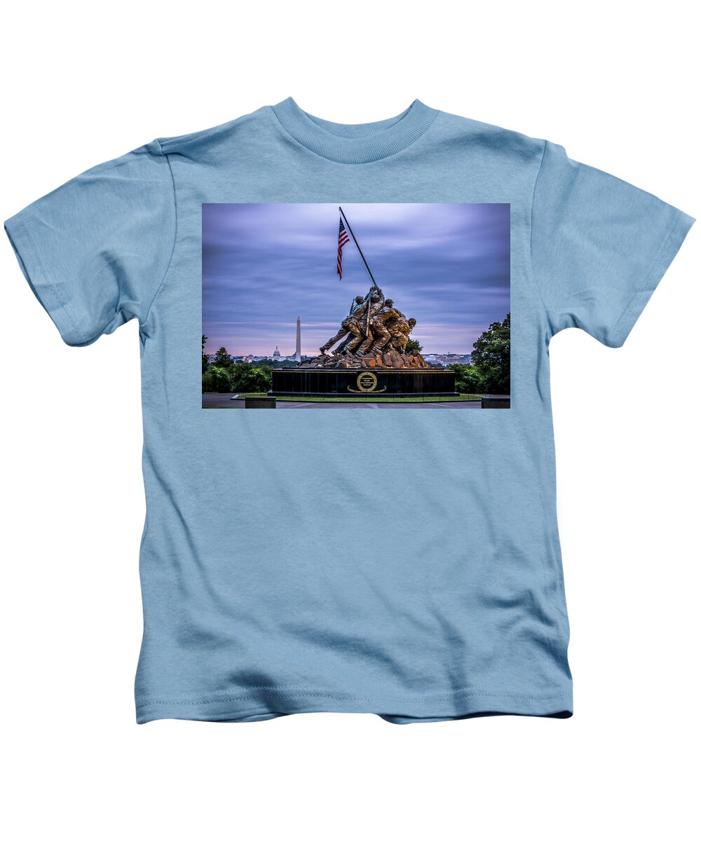 Iwo Jima Monument Kids T-Shirt featuring the photograph Iwo Jima Monument by David Morefield