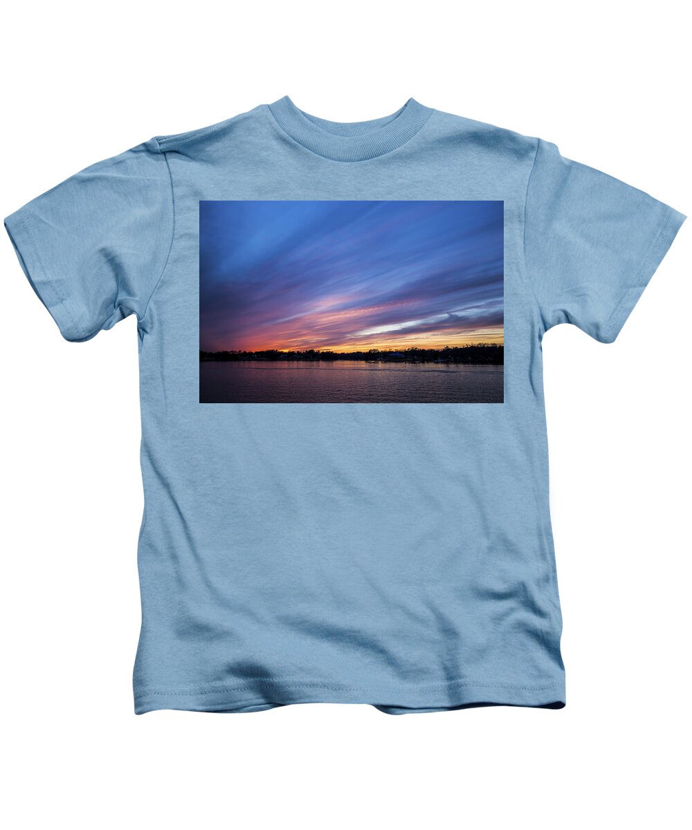 Water Kids T-Shirt featuring the photograph Lake Murray Sunset-1 by Charles Hite