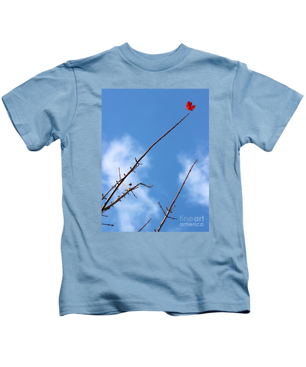 Leaf Kids T-Shirt featuring the photograph Last Leaf Standing by Karen Adams