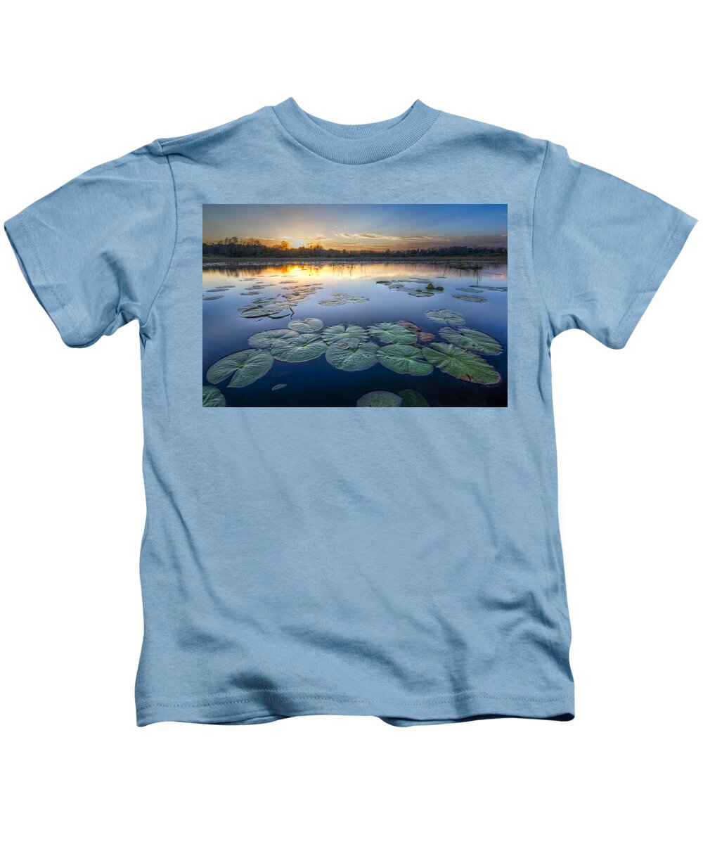 Art Kids T-Shirt featuring the photograph Lily Pads in the Glades by Debra and Dave Vanderlaan