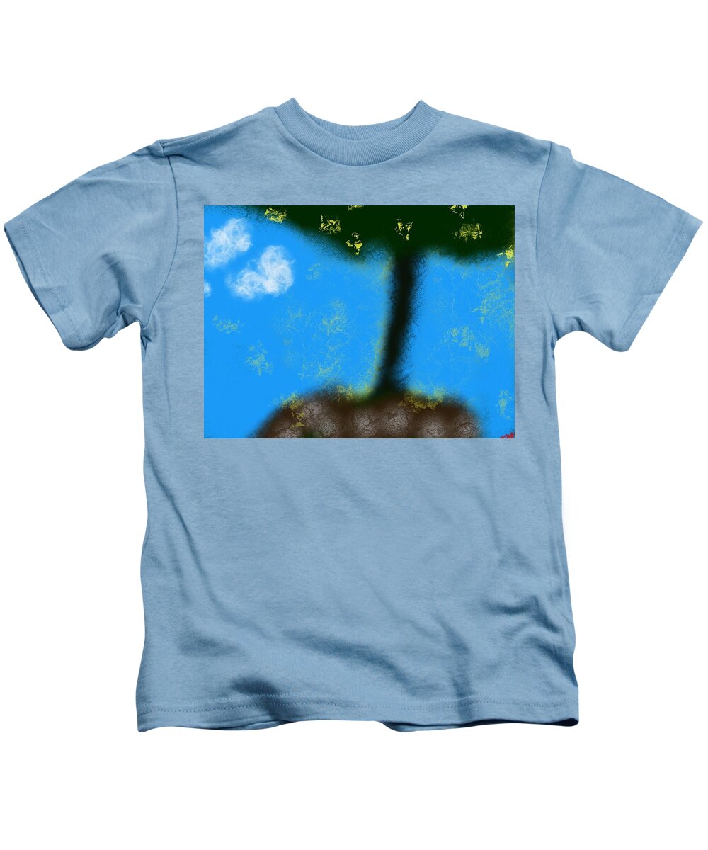 Tree Kids T-Shirt featuring the painting Lonely Tree by Bill Minkowitz
