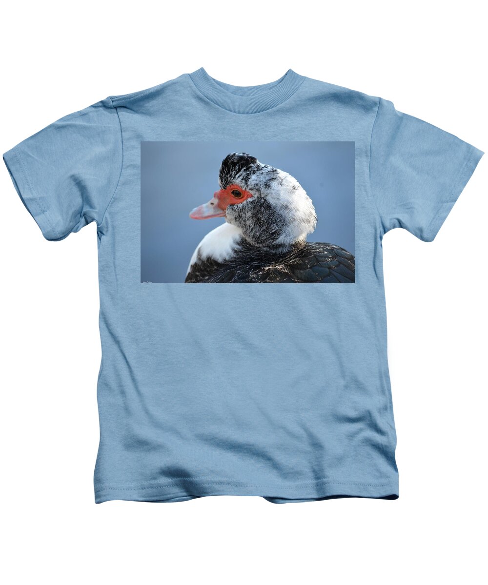 Musovy 2 Portrait Kids T-Shirt featuring the photograph Muscovy 2 Portrait 2013 by Maria Urso