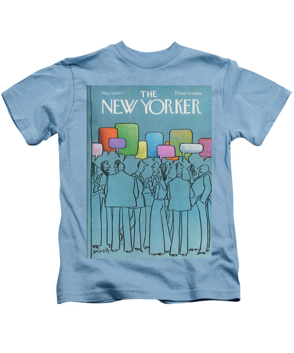 Party Kids T-Shirt featuring the painting New Yorker March 14th, 1977 by Charles Saxon