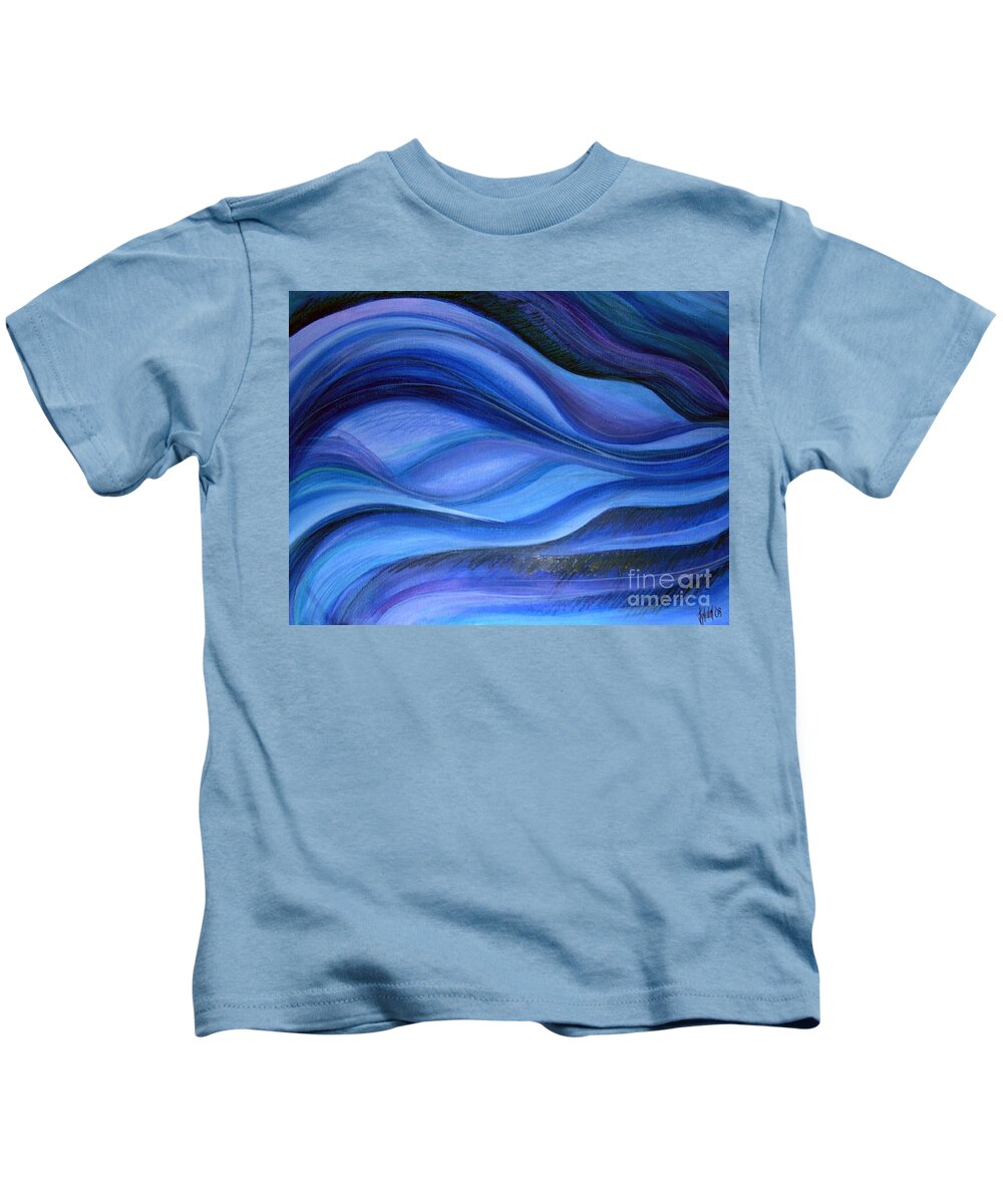 Northern Lights Kids T-Shirt featuring the painting Northern Lights by Lynellen Nielsen