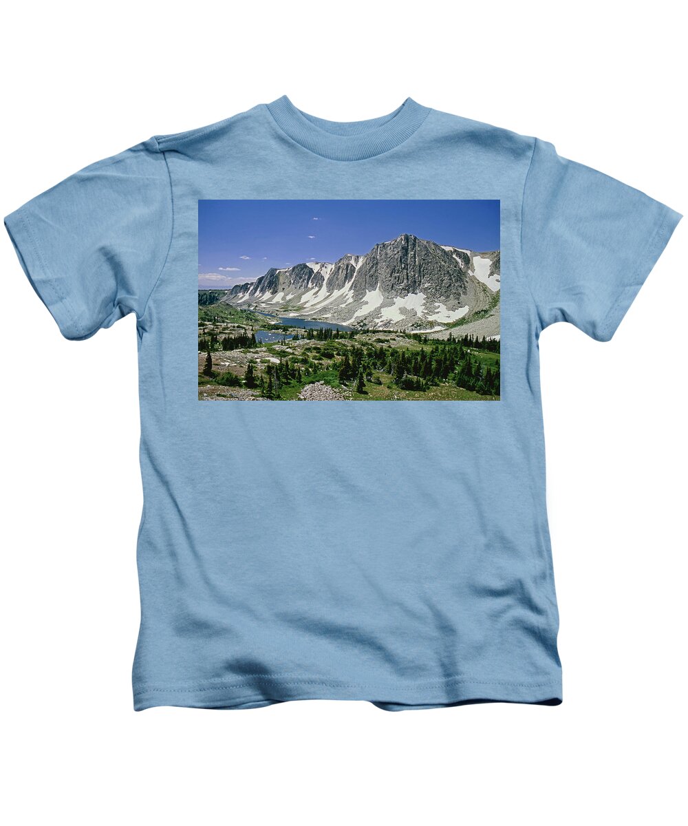 Old Main Peak Kids T-Shirt featuring the photograph M-09702-Old Main Peak, WY by Ed Cooper Photography