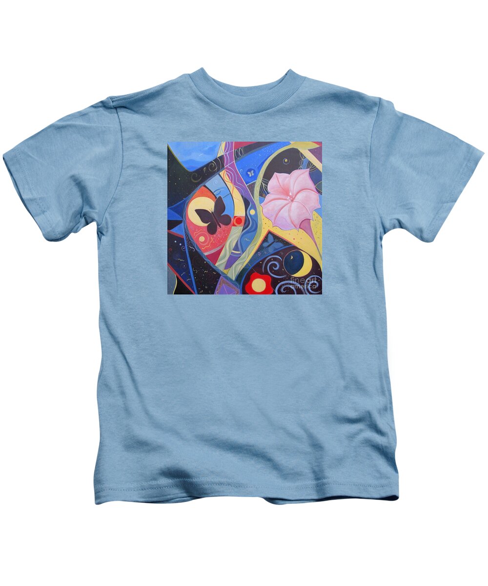 Peace Kids T-Shirt featuring the painting Peace And Flow by Helena Tiainen