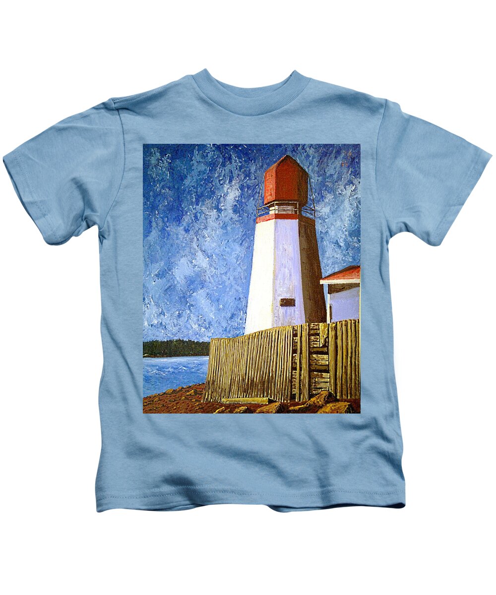 Sea Kids T-Shirt featuring the painting Pendlebury Lighthouse by Michael Graham