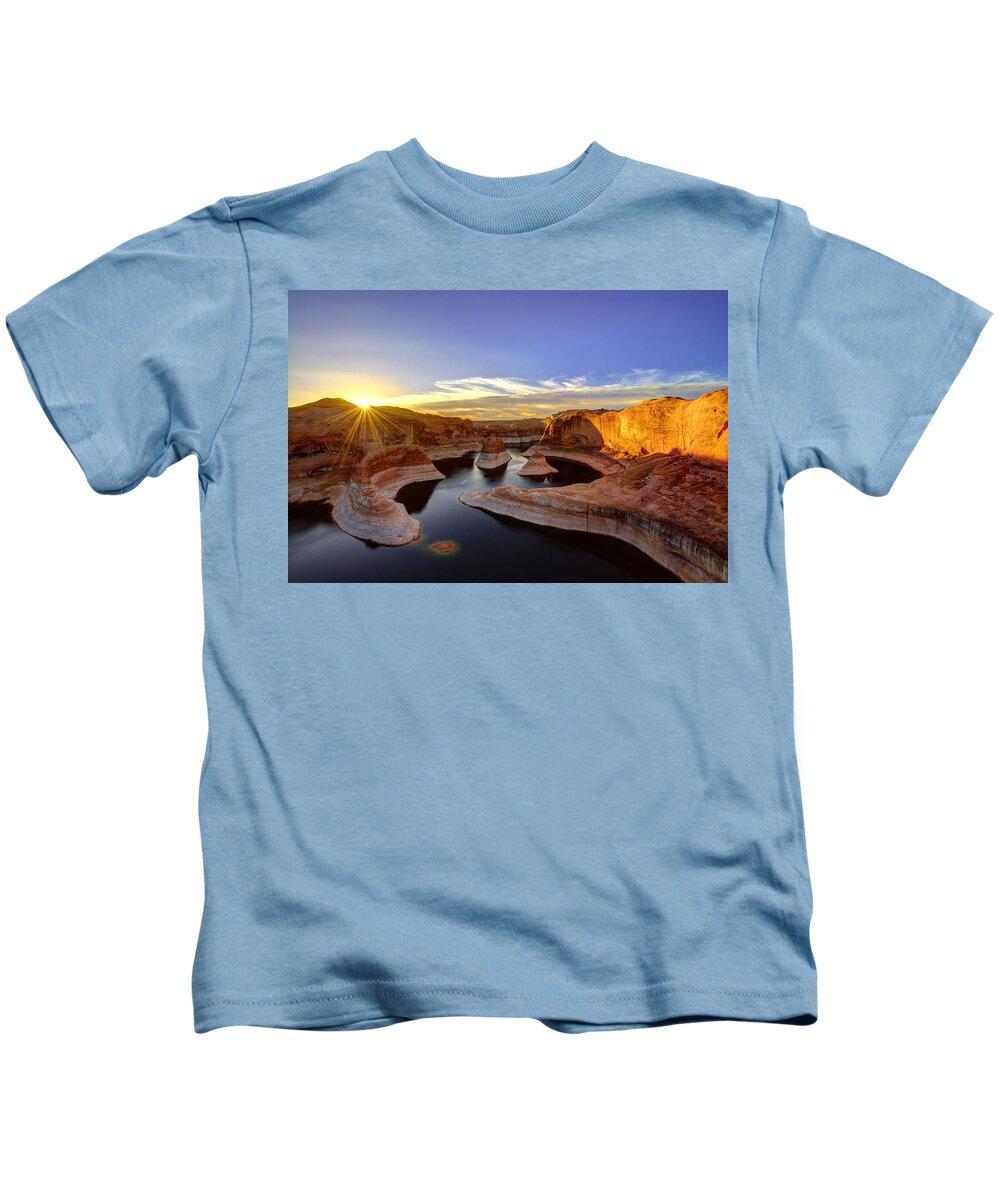 Utah Kids T-Shirt featuring the photograph Reflection Canyon Sunrise by Dustin LeFevre