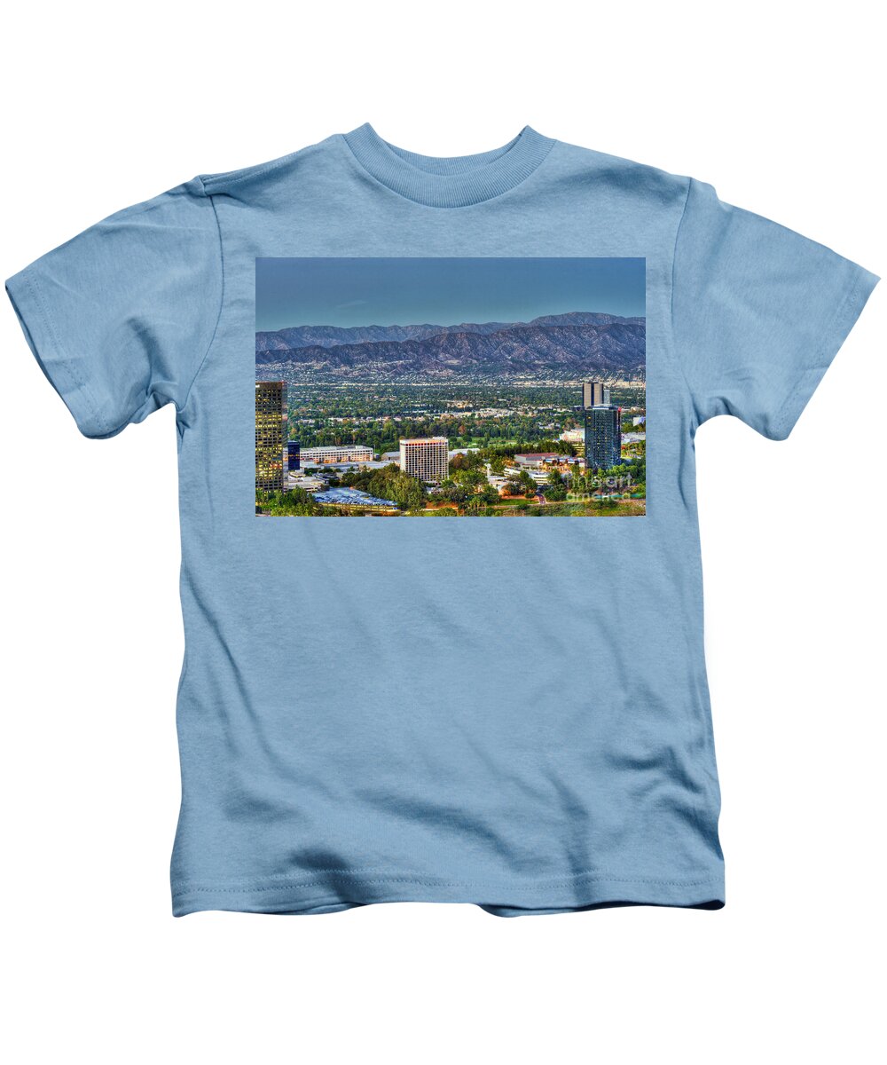 Universal City Kids T-Shirt featuring the photograph Sheraton Hilton Hotels Universal City CA by David Zanzinger