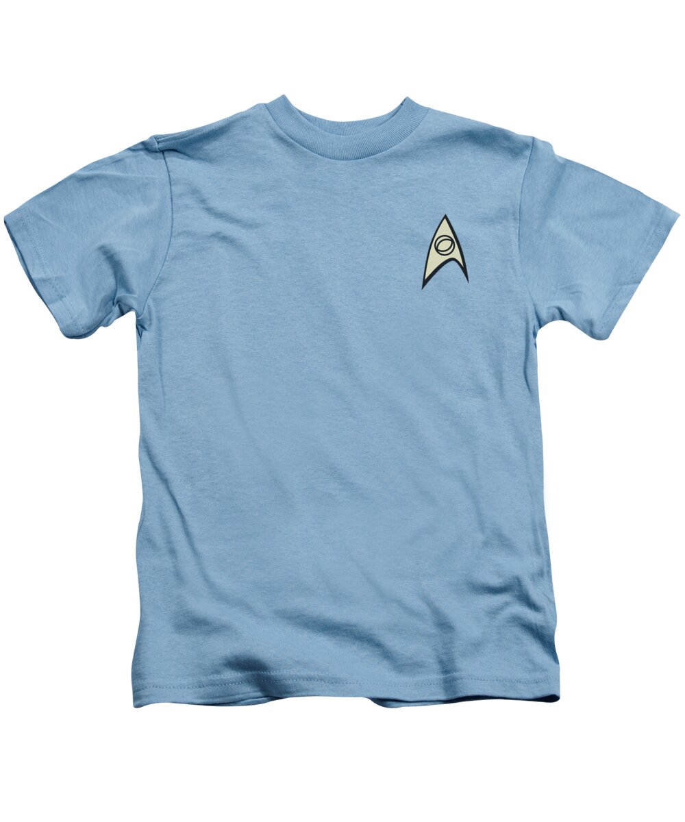 Star Trek Kids T-Shirt featuring the digital art Star Trek - Science Uniform by Brand A