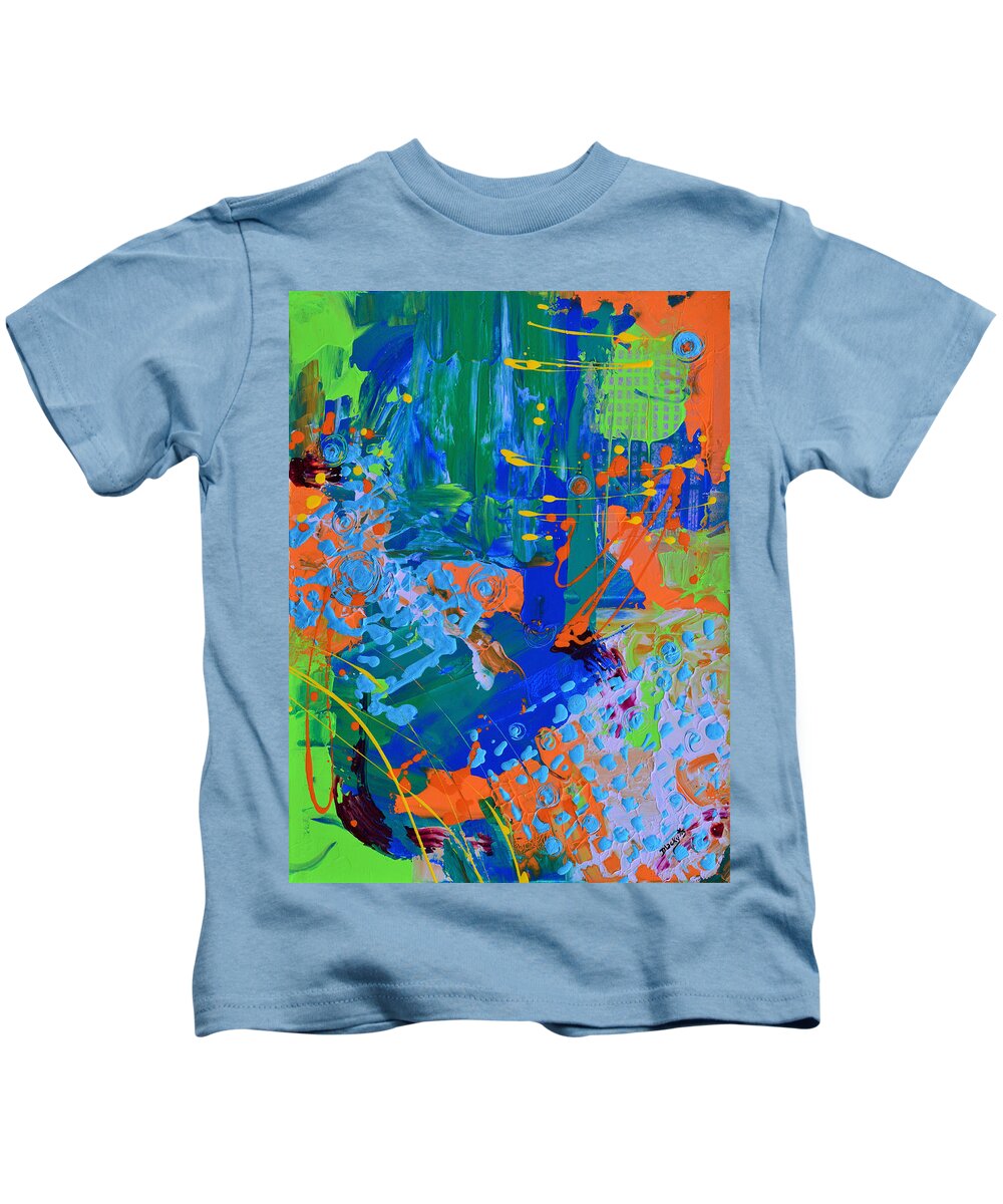 Modern Kids T-Shirt featuring the painting Summer Festival by Donna Blackhall
