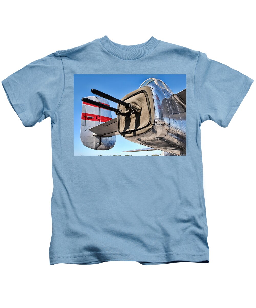 B-25 Kids T-Shirt featuring the photograph Tail Gunner by David Hart