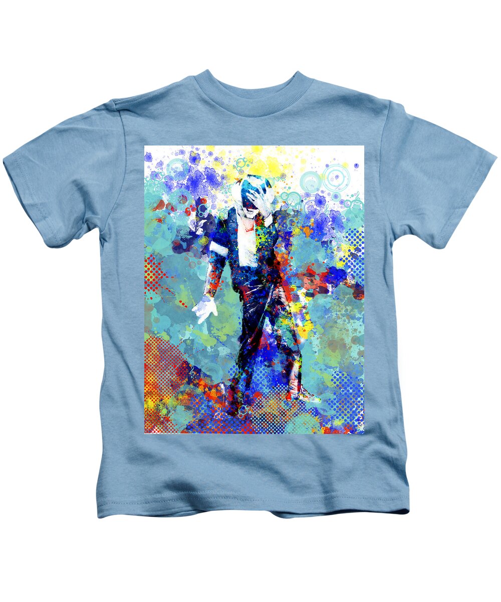 Michael Jackson Kids T-Shirt featuring the painting The king by Bekim M