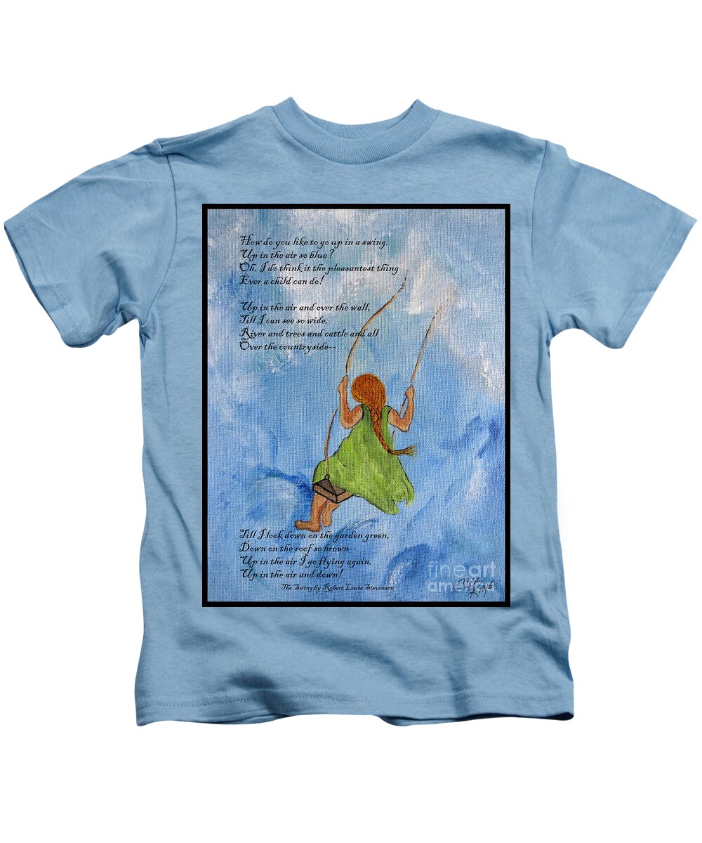 The Swing Kids T-Shirt featuring the painting The Swing by Ella Kaye Dickey