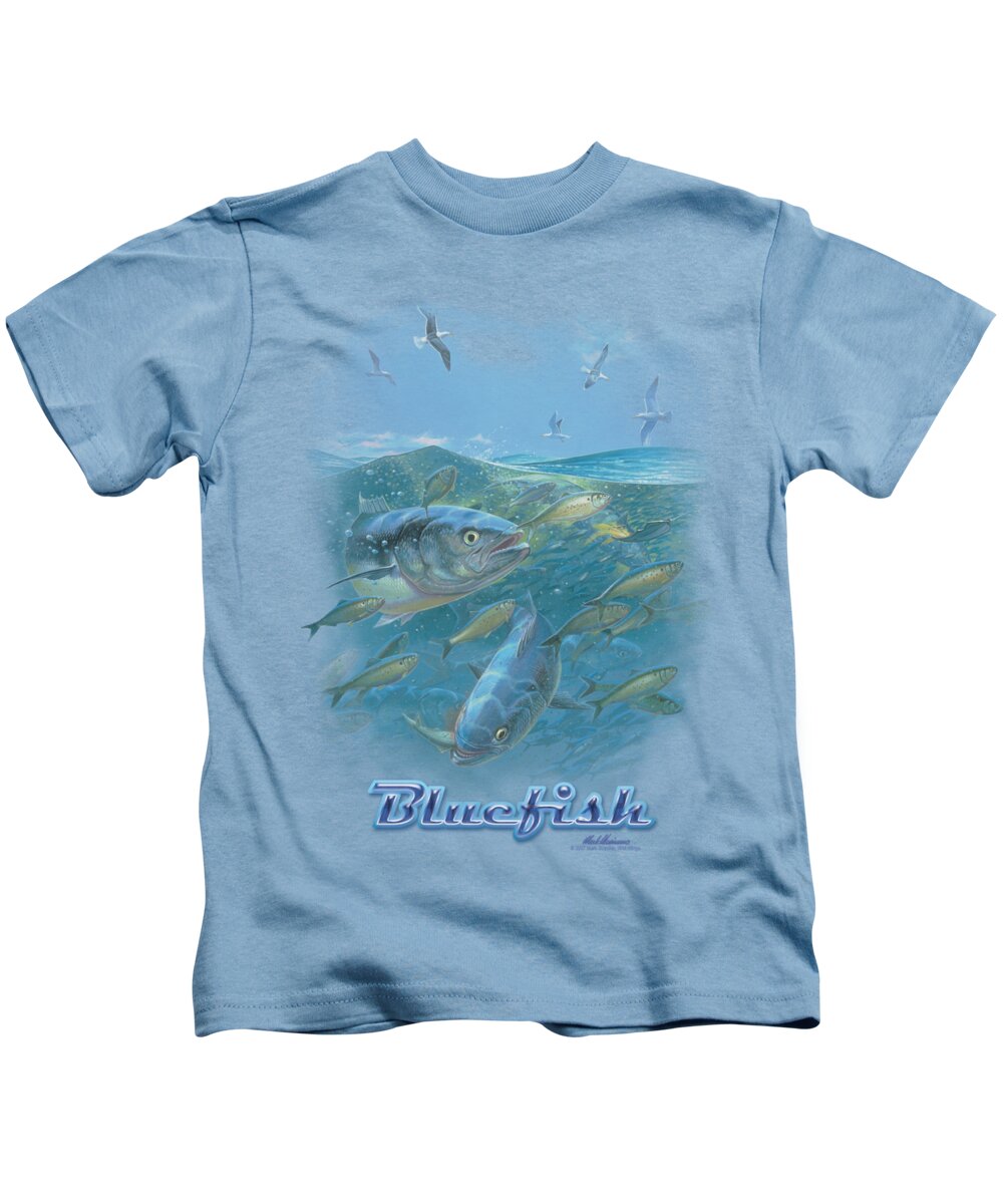 Wildlife Kids T-Shirt featuring the digital art Wildlife - Blue Mayhem by Brand A