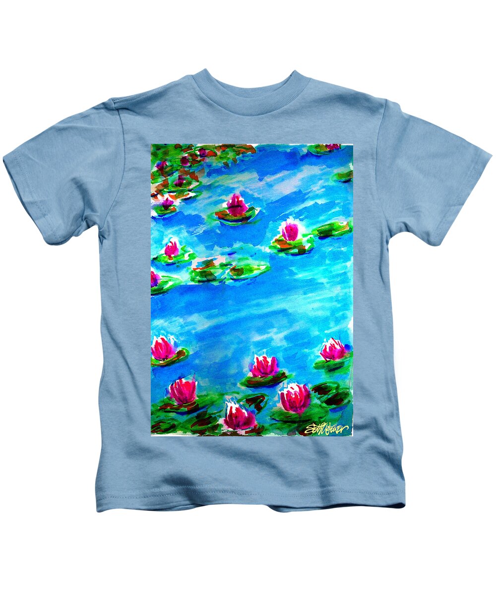 A Homage To Monet Kids T-Shirt featuring the painting A Homage to Monet by Seth Weaver