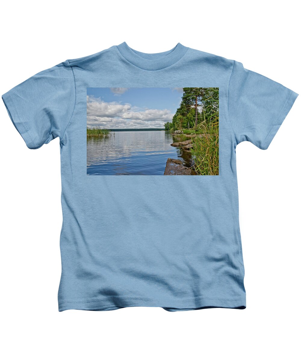 Autumn Kids T-Shirt featuring the photograph Lake Seliger #1 by Michael Goyberg