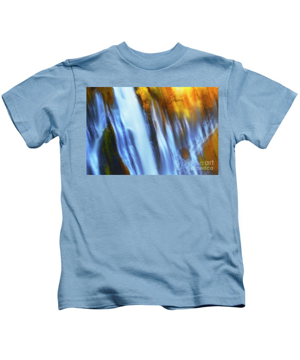 Abstract Photograph Kids T-Shirt featuring the photograph Abstract Waterfalls by Keith Kapple