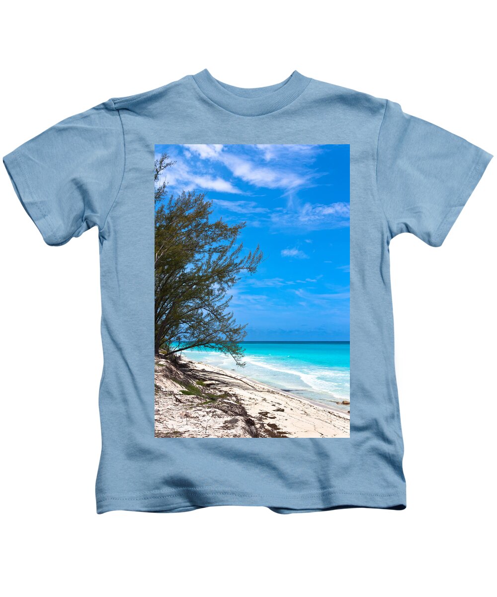 Aquamarine Kids T-Shirt featuring the photograph Bimini Beach by Ed Gleichman