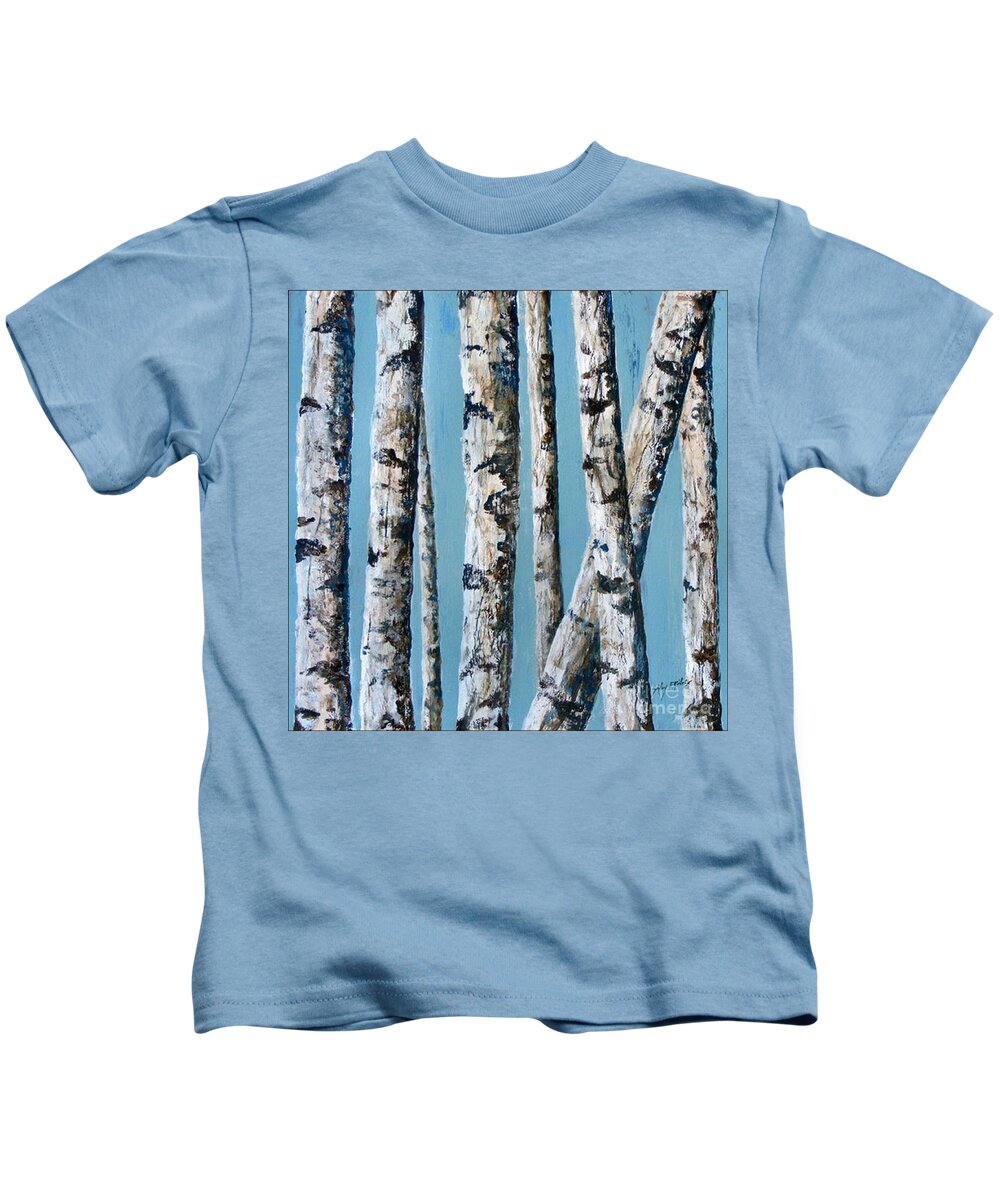 Acrylic Kids T-Shirt featuring the painting Can't See The Forest For The Trees by Sandy Brindle