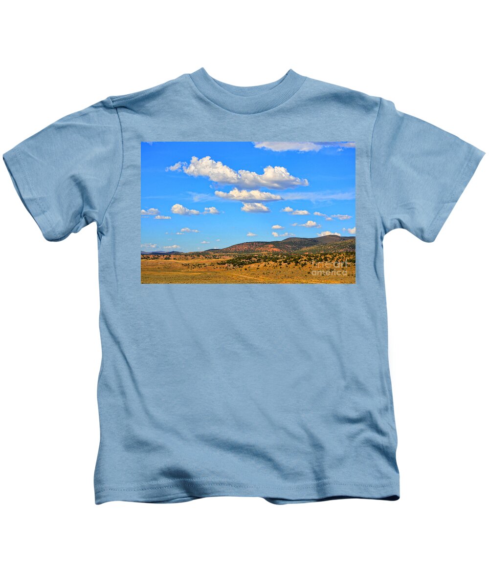 Fine Art Kids T-Shirt featuring the photograph Cloudy Wyoming Sky by Donna Greene