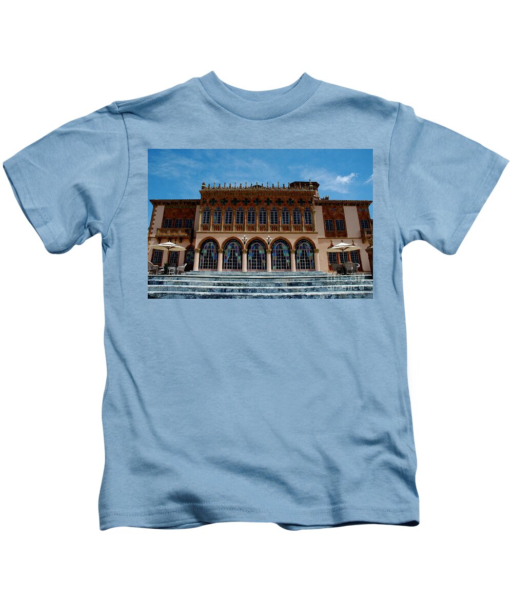 Ringling Kids T-Shirt featuring the photograph The Ringlings Palatial Mansion in Sarasota FL by Susanne Van Hulst