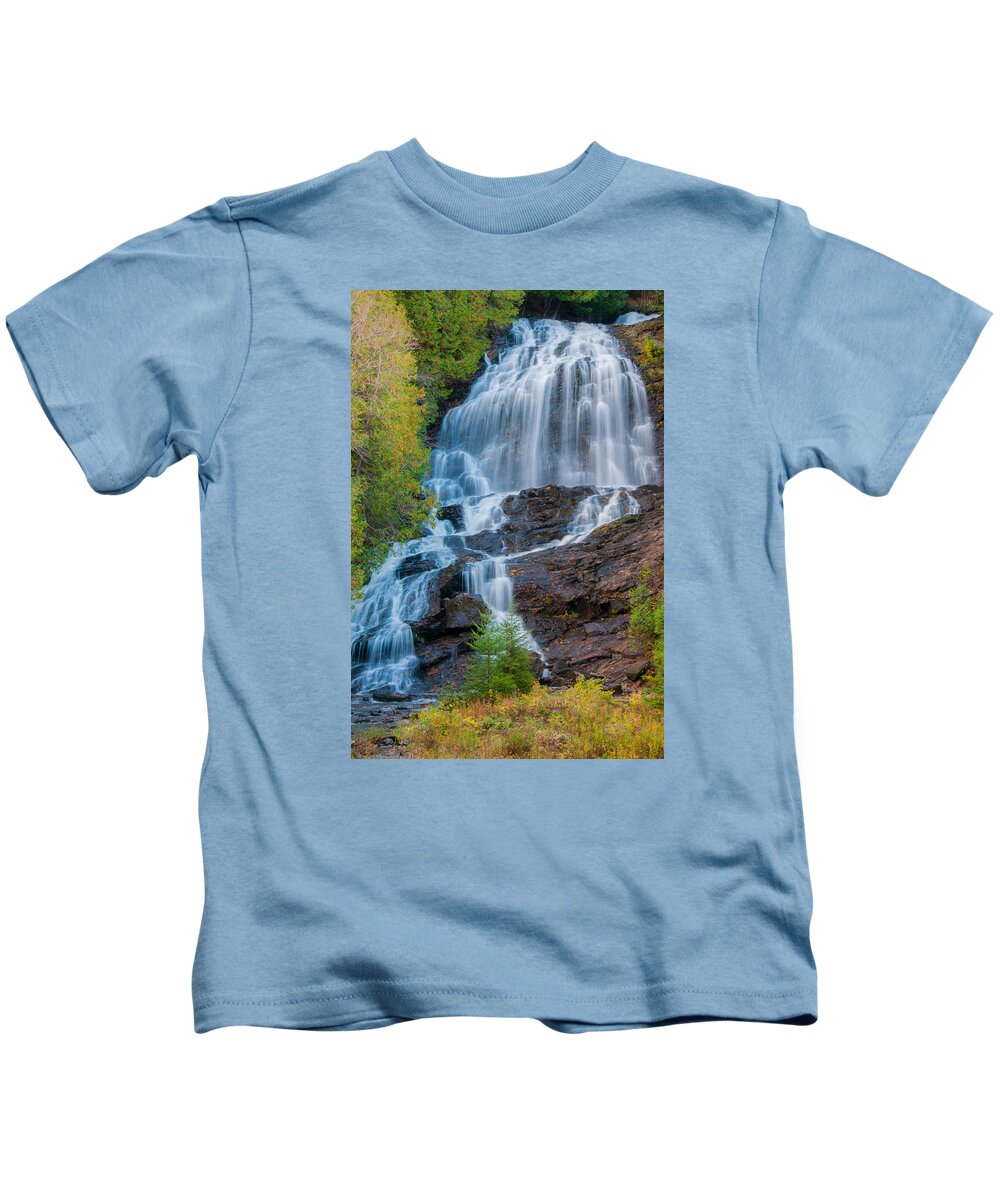 New England Kids T-Shirt featuring the photograph Beaver Brook Falls #1 by Brenda Jacobs