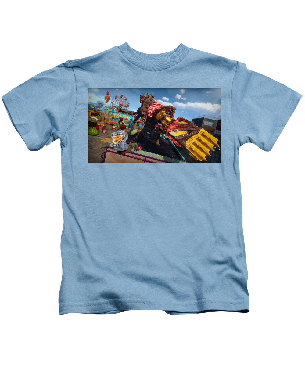 Sunset Overdrive Kids T-Shirt featuring the digital art Sunset Overdrive #1 by Super Lovely