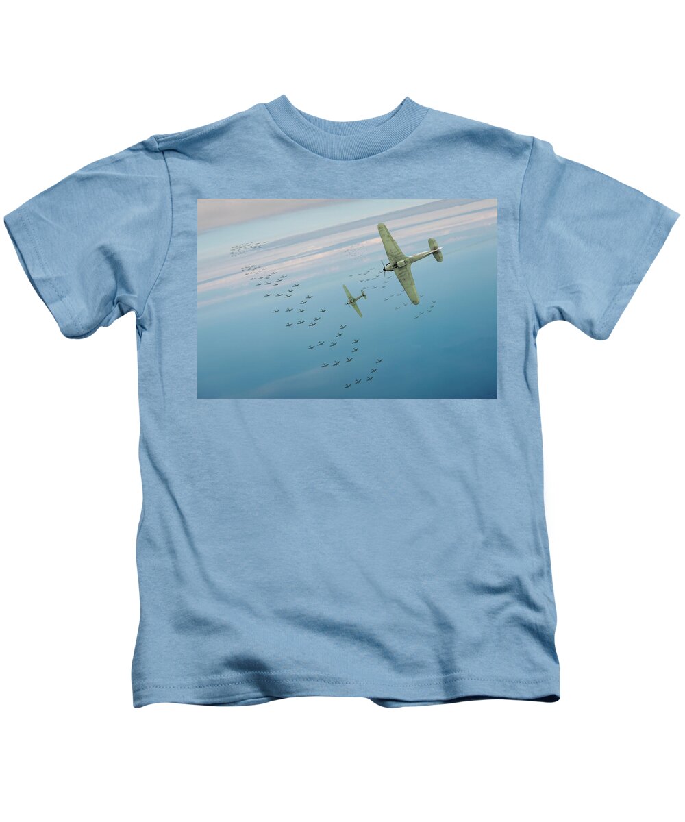 11 Group Kids T-Shirt featuring the photograph The Few by Gary Eason