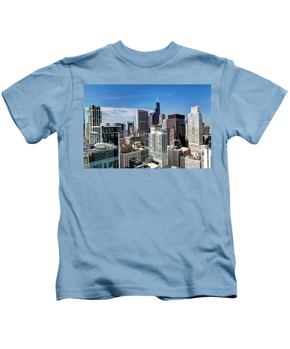 Chicago Kids T-Shirt featuring the photograph 1336 Chicago City View by Steve Sturgill