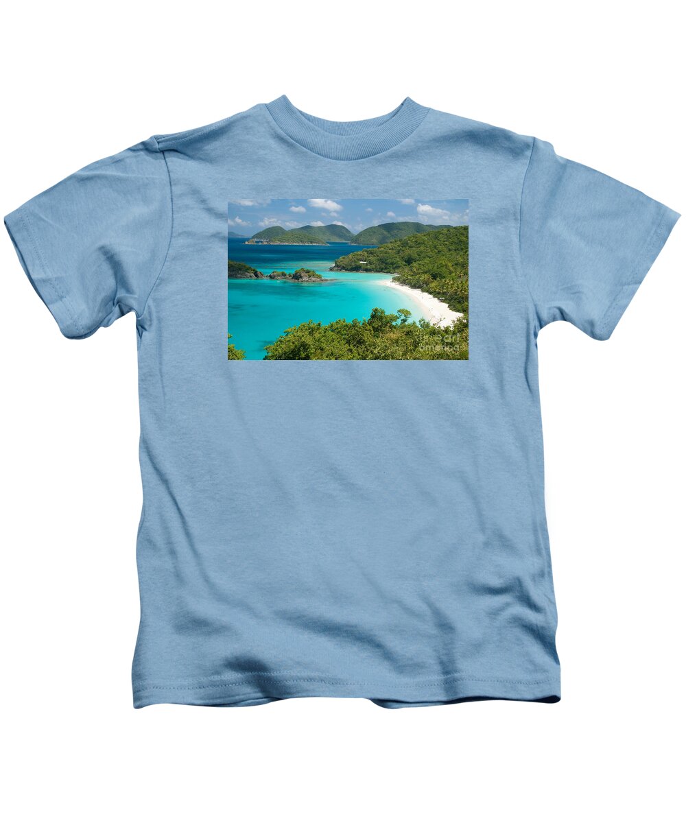 Virgin Islands Kids T-Shirt featuring the photograph View of Trunk Bay on St John - United States Virgin Islands #2 by Anthony Totah